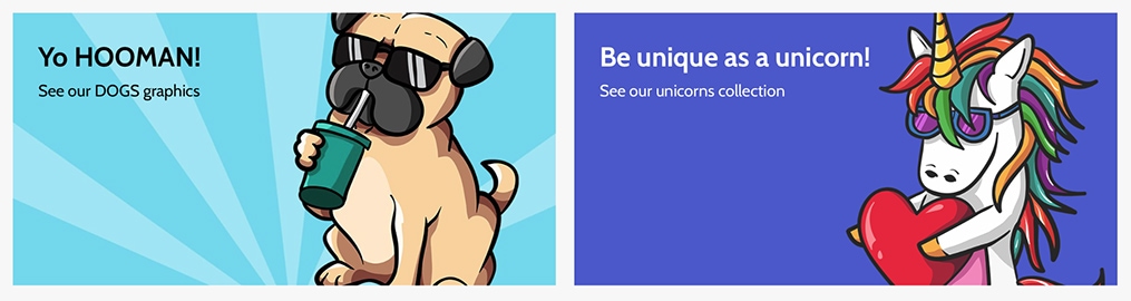 Blue Penguin Graphics - Pug și Unicorn