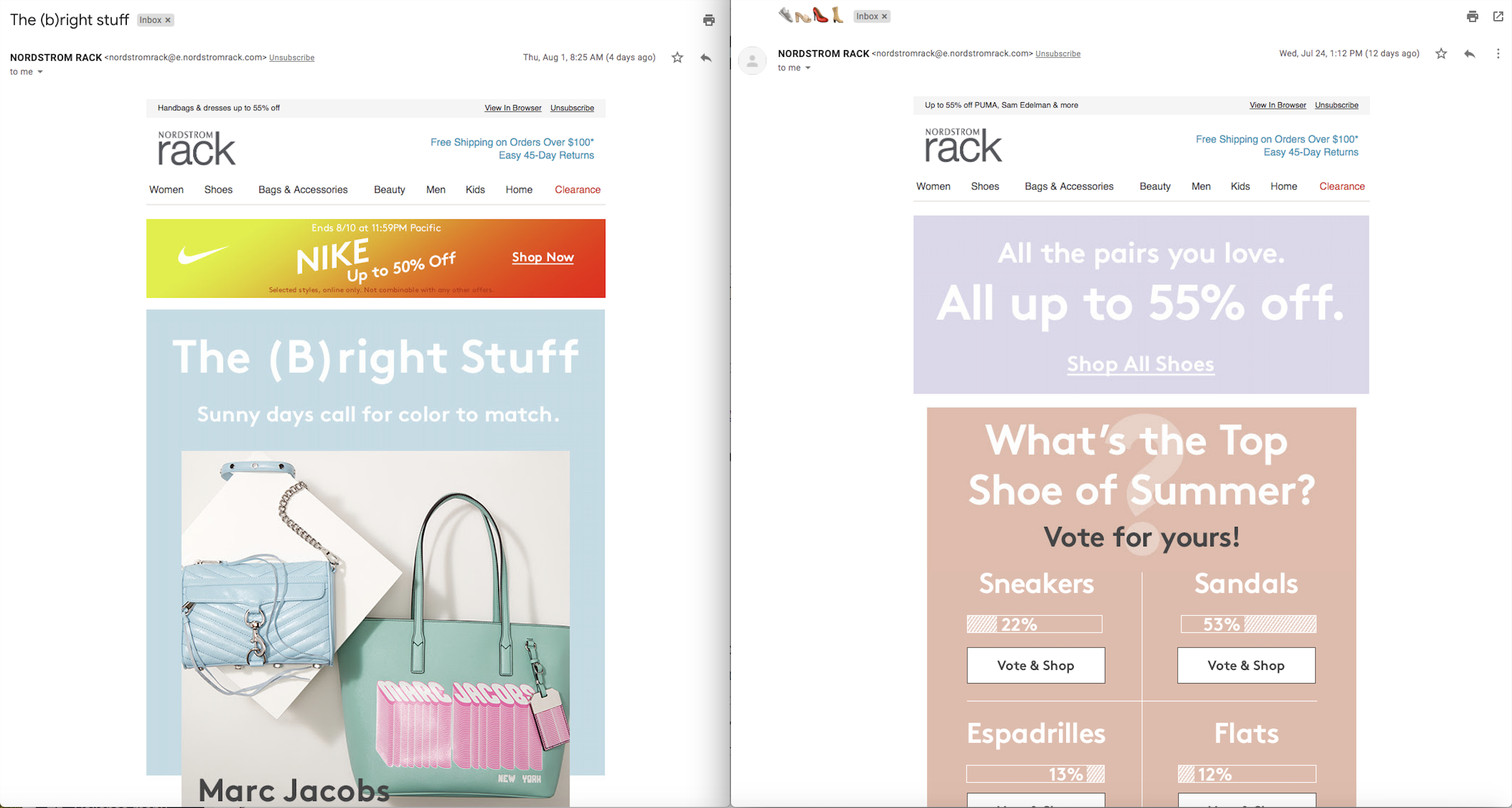 Nordstrom Rack Side-by-Side-E-Mail