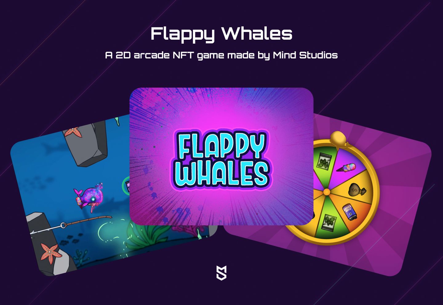 Gioco arcade 2D NFT Flappy Whales realizzato da Mind Studios