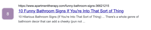 一个链接到一个关于有趣的浴室标志的网站