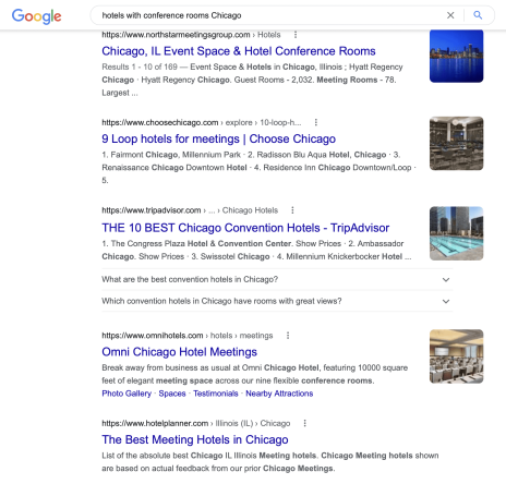 Elenco degli articoli più importanti per la parola chiave "hotel con sale conferenze Chicago".