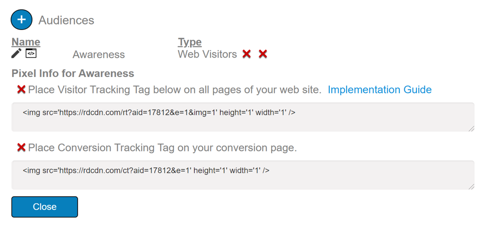 The visitor tracking tag places a cookie on the browsers of your website visitors.