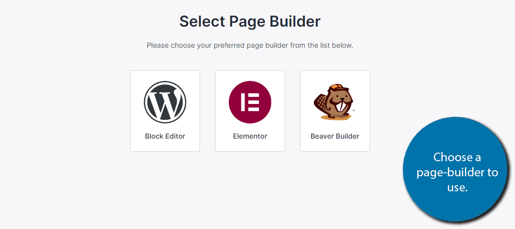 Alegeți Pagina Builder