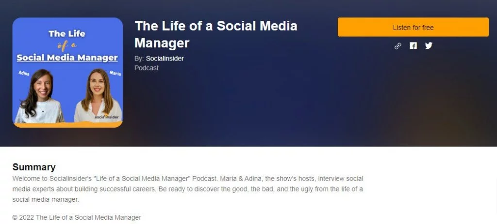 Melhores podcasts de mídia social - A vida de um gerente de mídia social