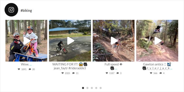 layout de carrossel feed de vídeo do instagram