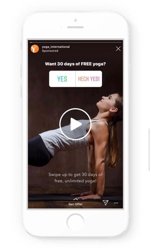 Instagram Story Ideas - 在线瑜伽学校问题