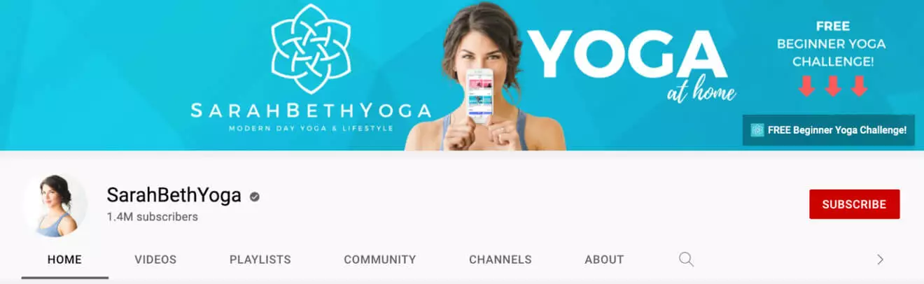 ช่อง YouTube ของ Sarah Beth Yoga