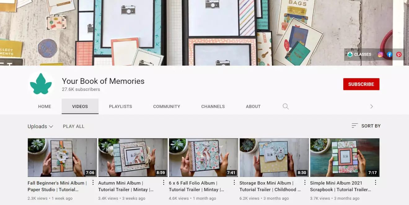 ช่อง YouTube หนังสือแห่งความทรงจำของคุณ