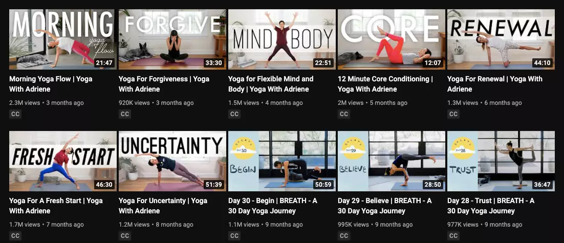Yoga com Adrienne Branded Background