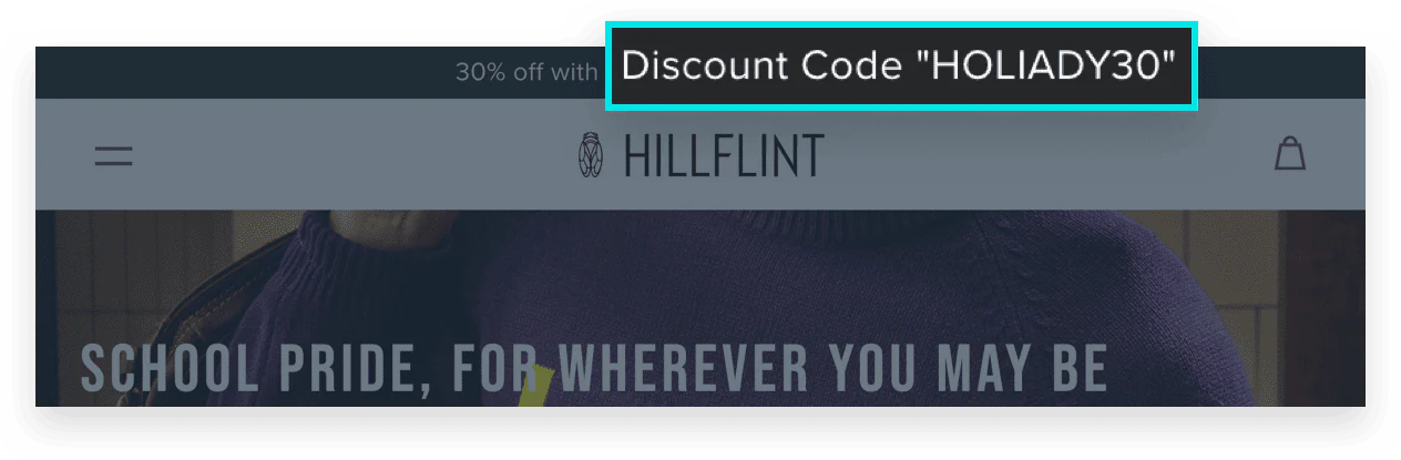 example offer misspells holiday in the coupon code as HOLIADY