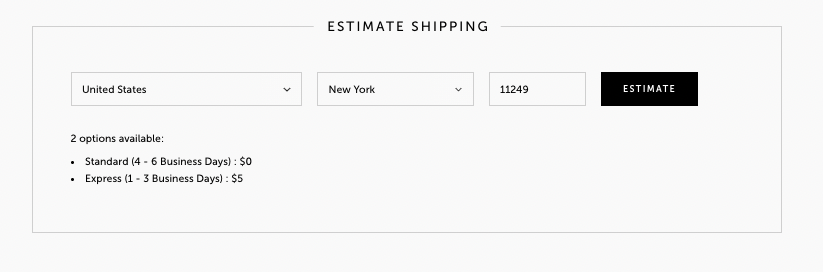 Estimate shipping costs. 