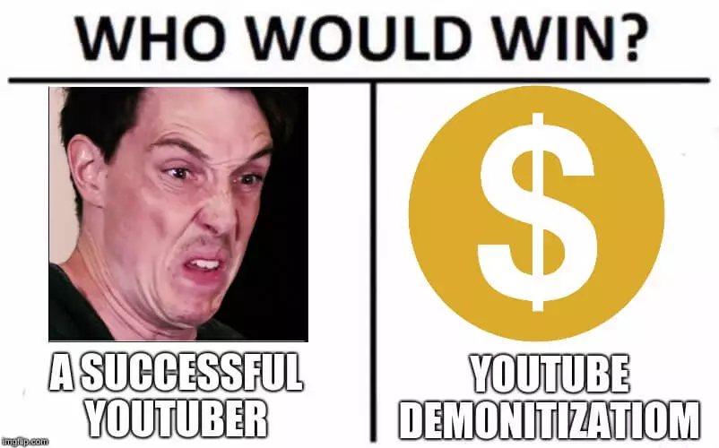 Mem demonizujący YouTube.