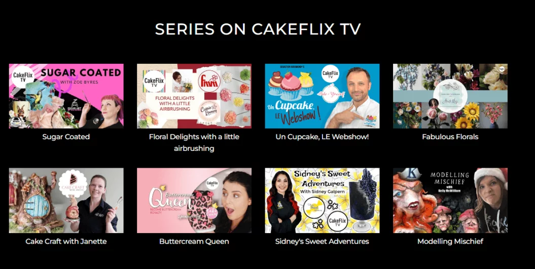 O imagine a CakeflixTV, o afacere bazată pe abonament.