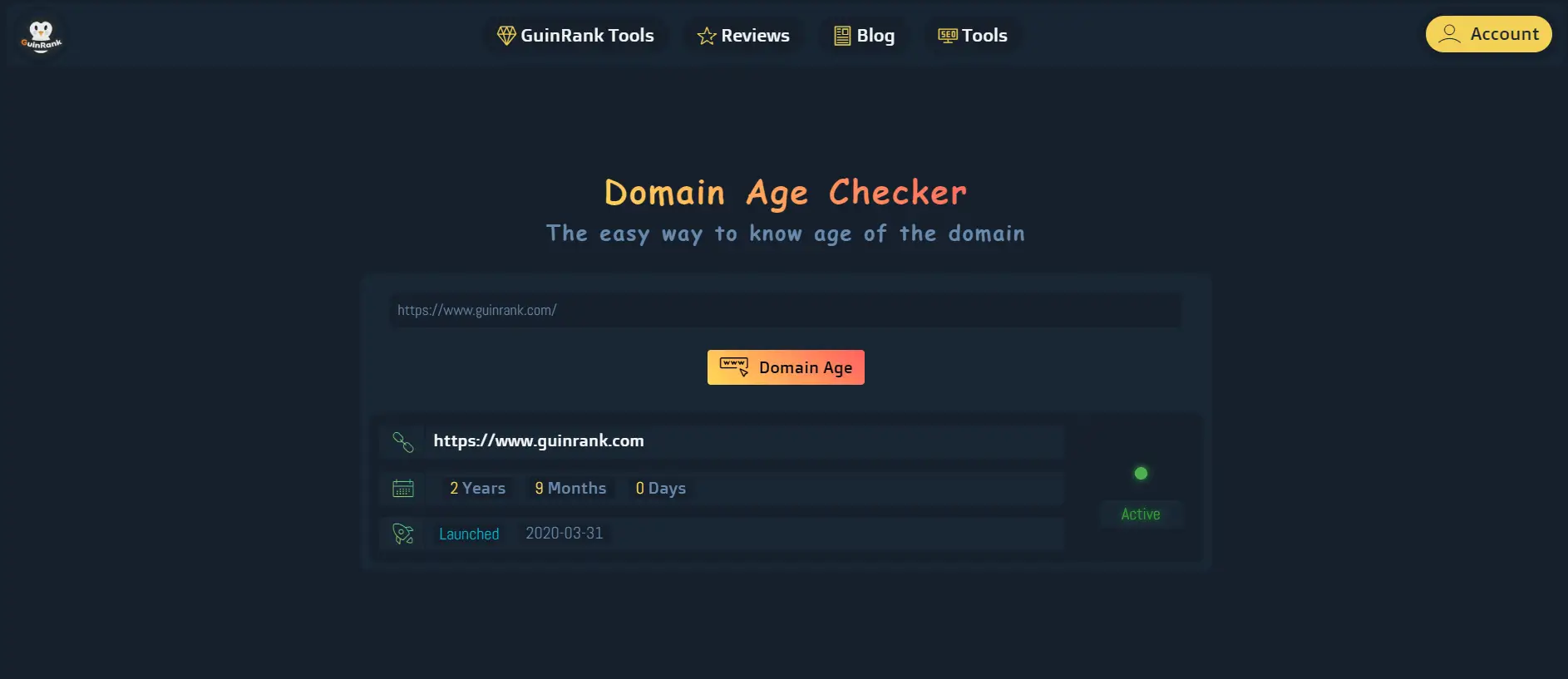 Проверить возраст домена