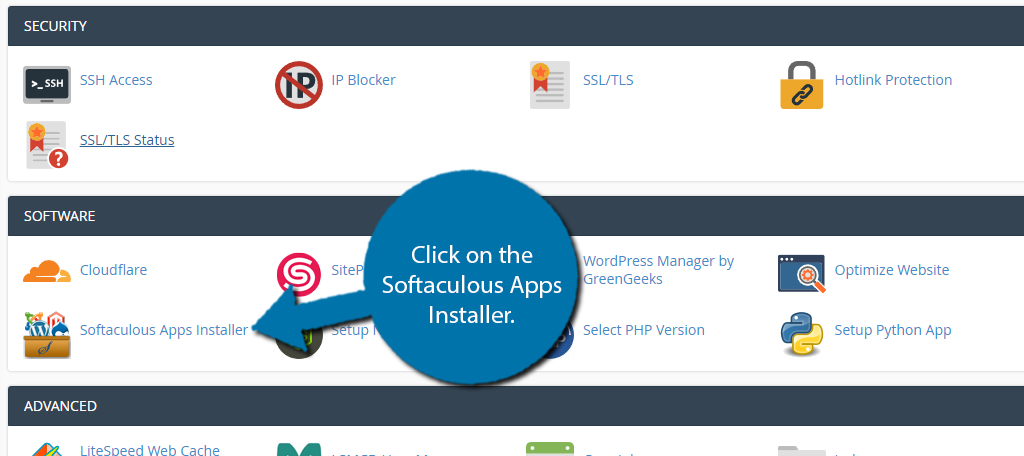 Instalator de aplicații Softaculous