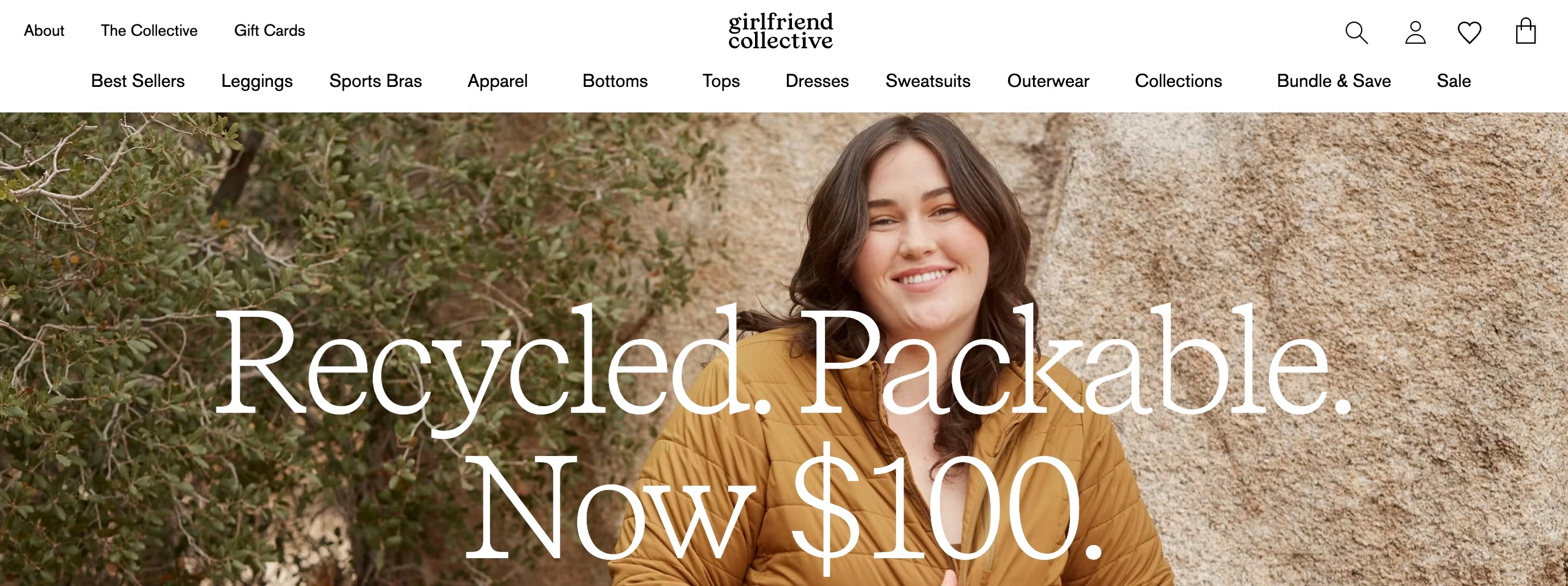Girlfriend Collective web sitesinin ekran görüntüsü