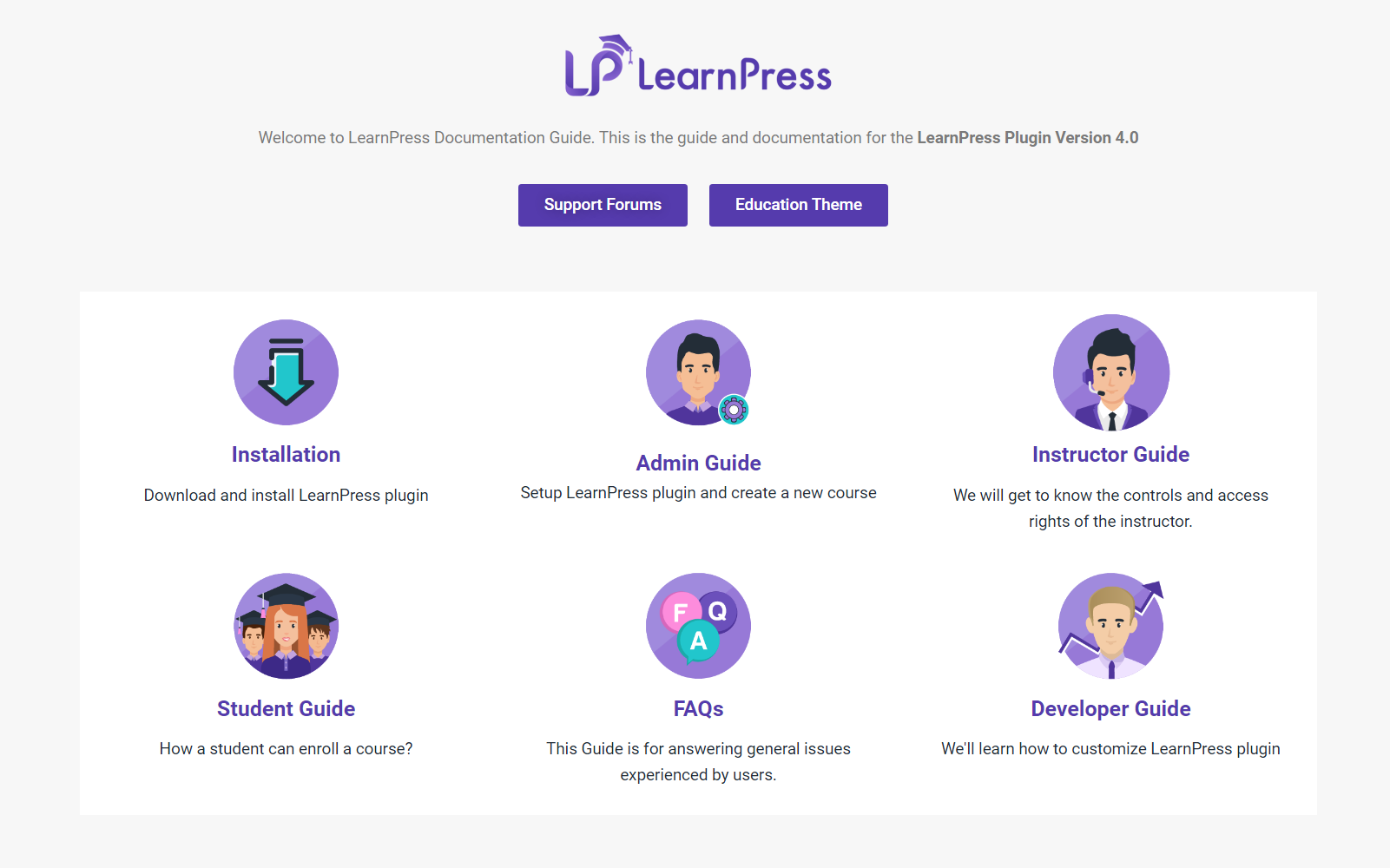 Learnpress الدعم