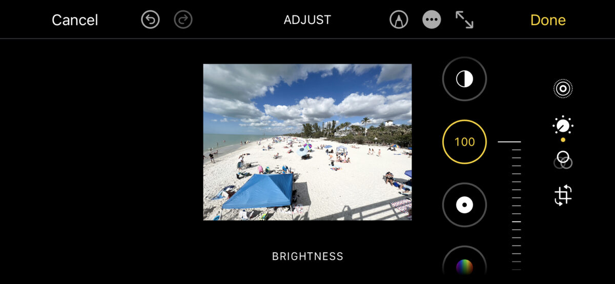 bir iphone fotoğrafının parlaklığını ayarlama