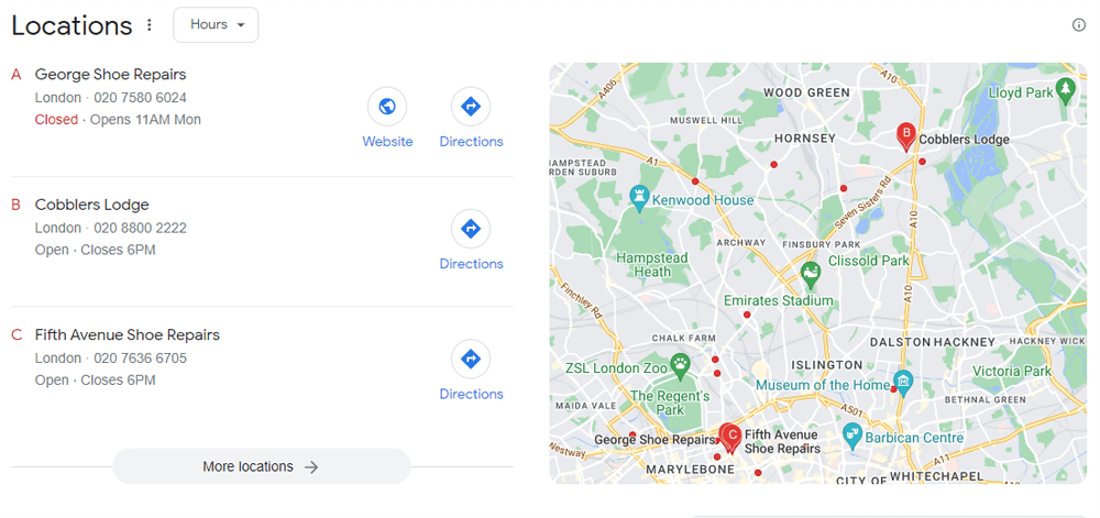 Carte de localisation Google
