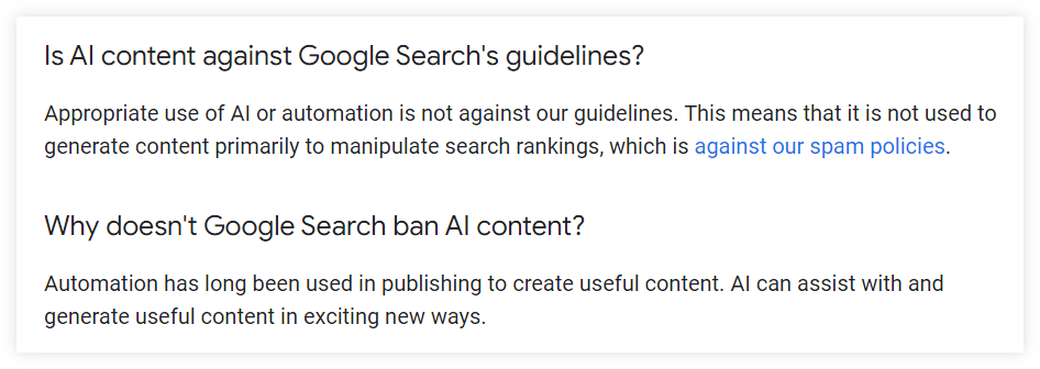 Google sobre conteúdo gerado por IA