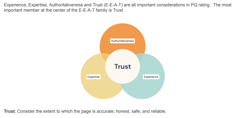 信頼は E-E-A-T の最も重要な部分です