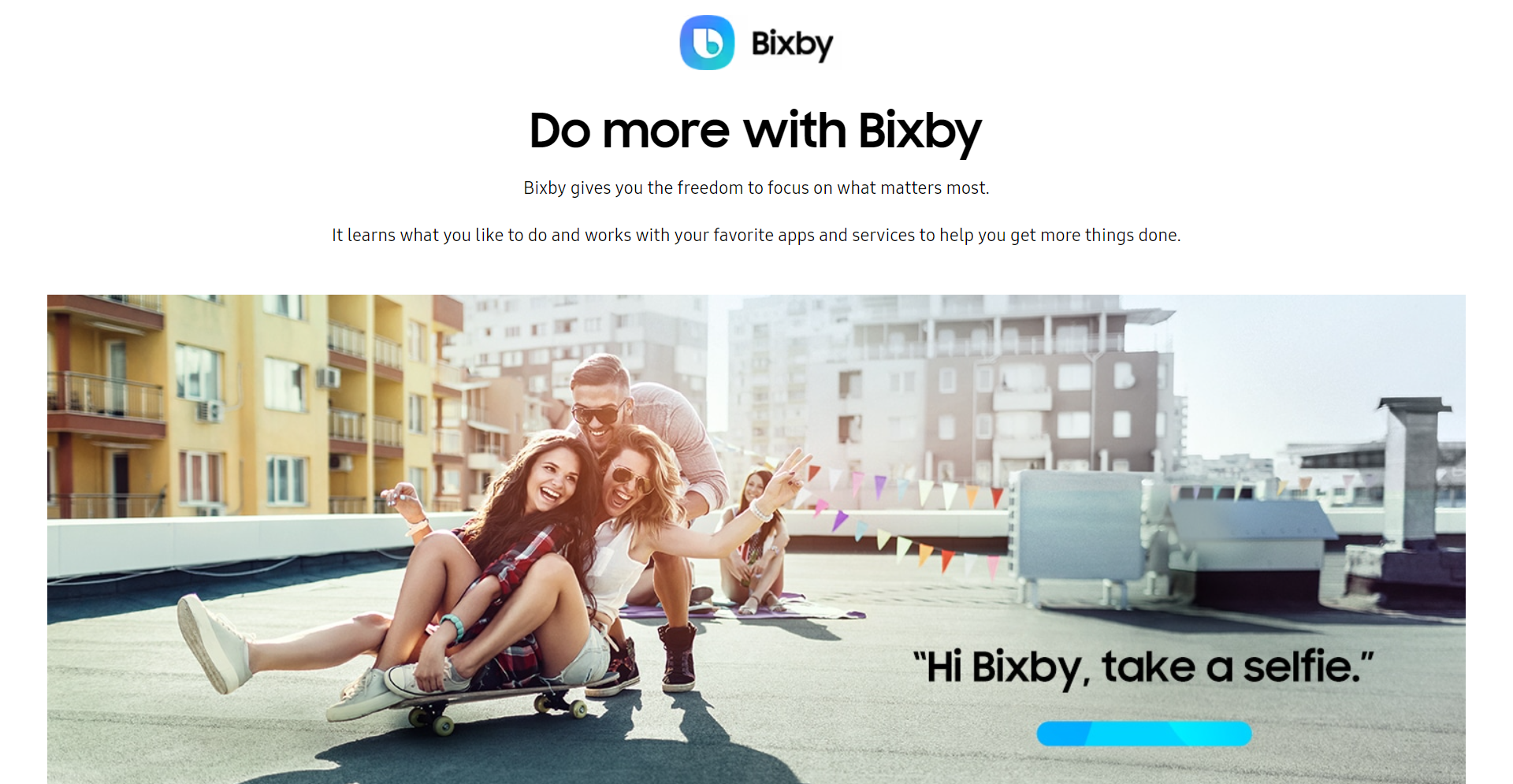 Página inicial do Bixby