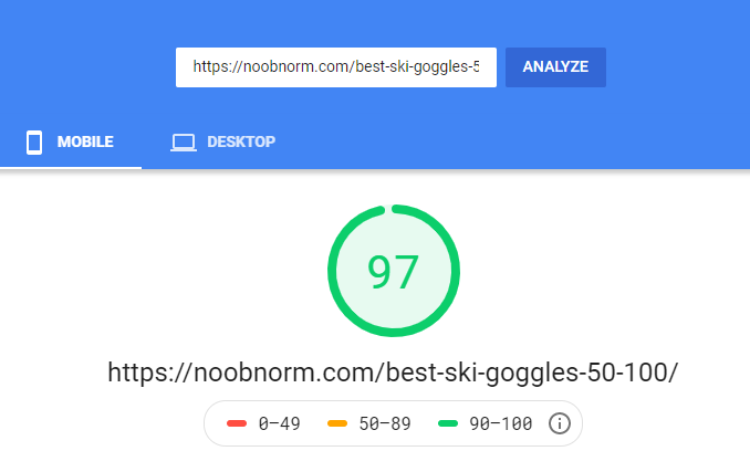 Pagespeed-Einblicke – mobil
