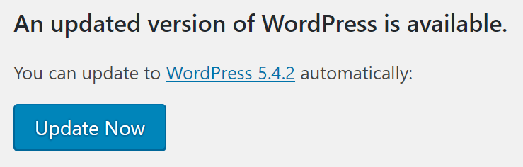 actualización de wordpress con un clic