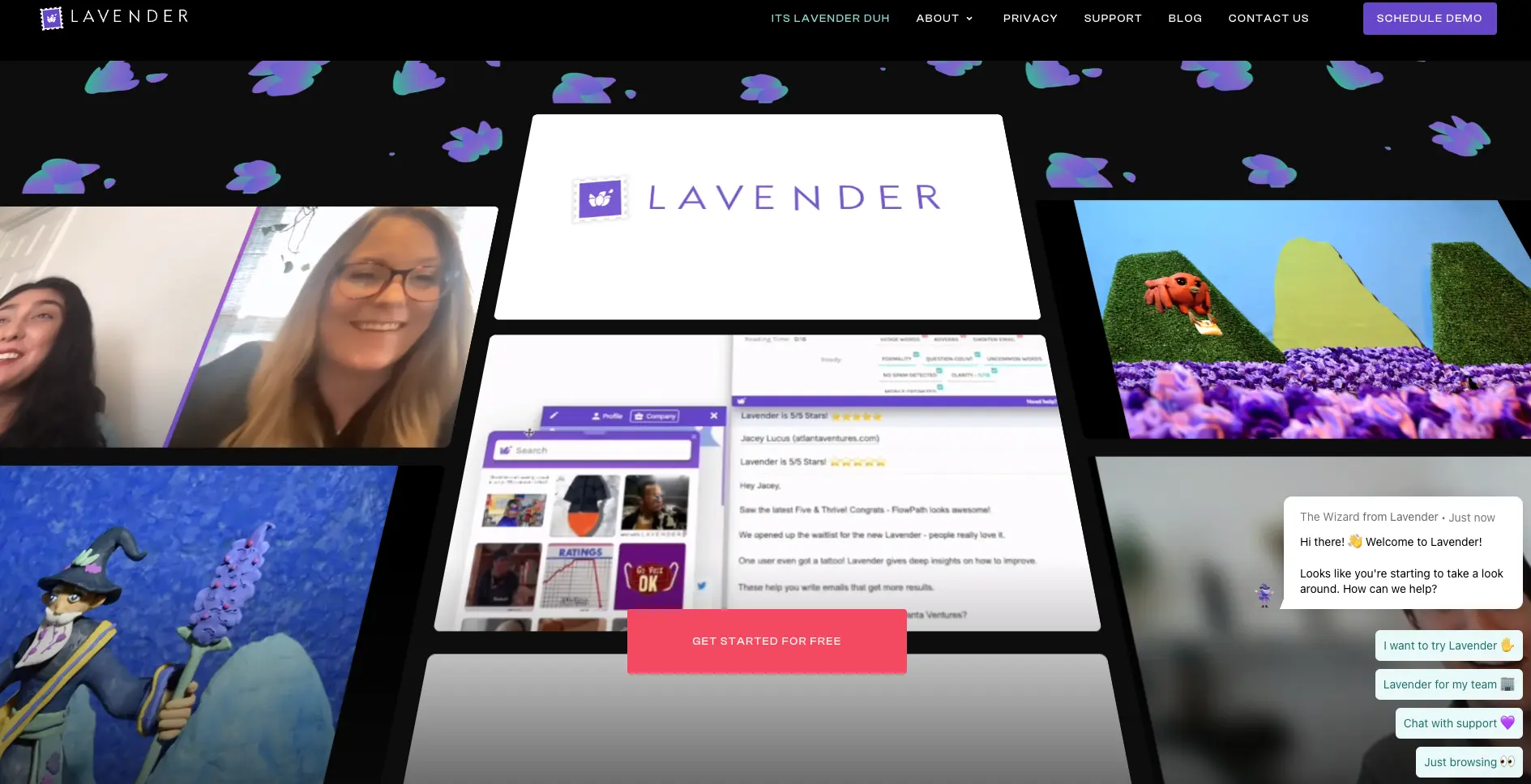 Lavender AI Web サイトのスクリーンショット