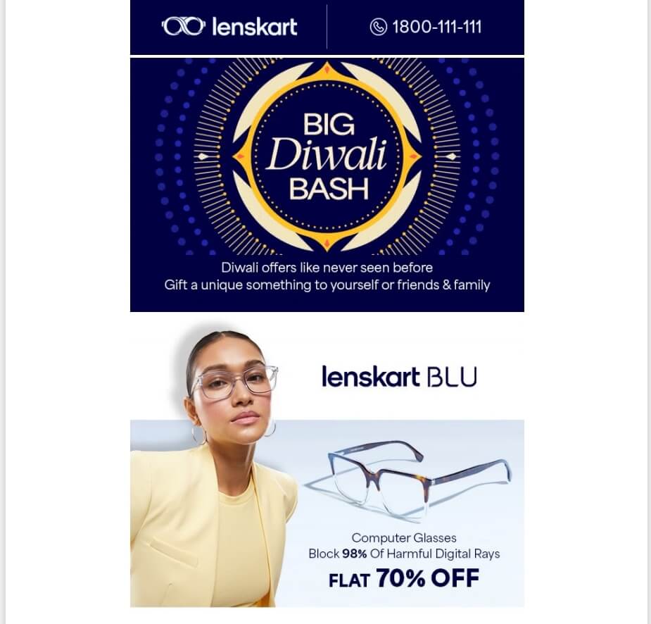 email lenskart - email di acquisto e-commerce