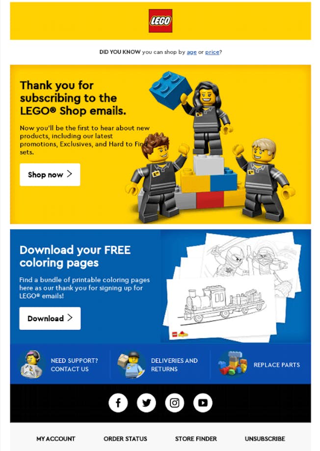 レゴによるモバイル対応のメールデザイン