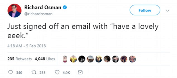 Ричард Осман в Твиттере