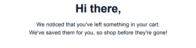 البريد الإلكتروني للتخلي عن سلة التسوق