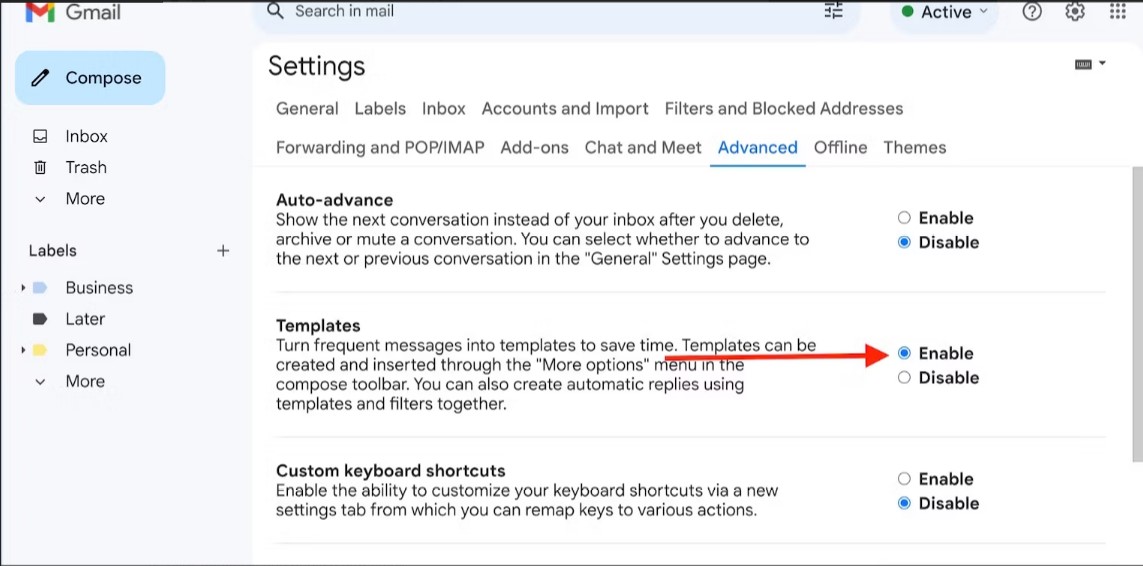 Sesuaikan balasan otomatis Gmail