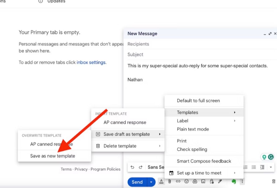 Sesuaikan balasan otomatis Gmail