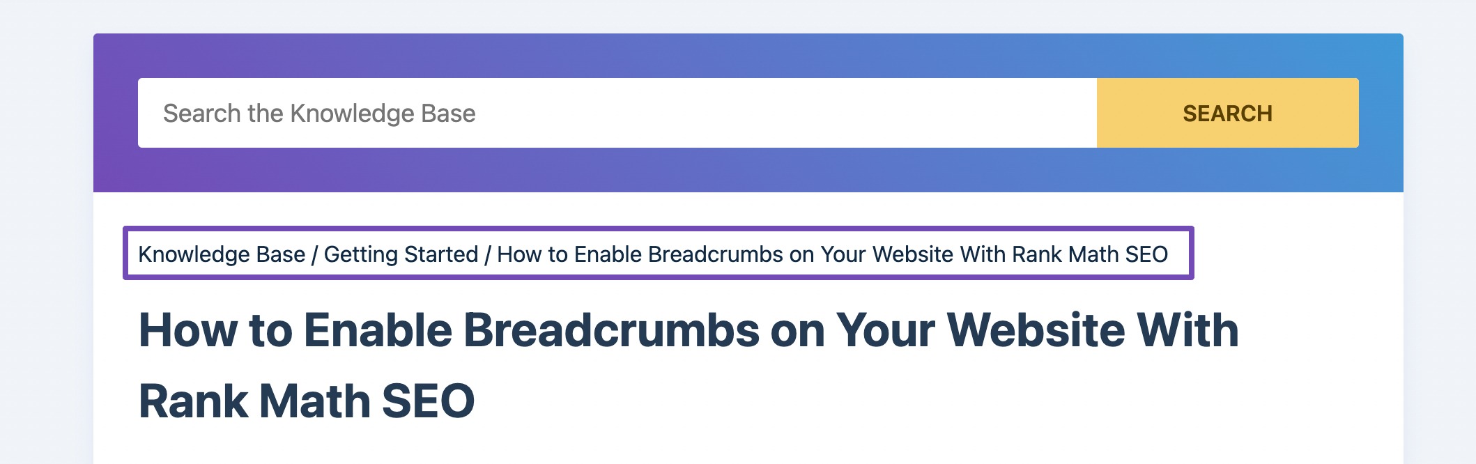 ตัวอย่างของ breadcrumbs