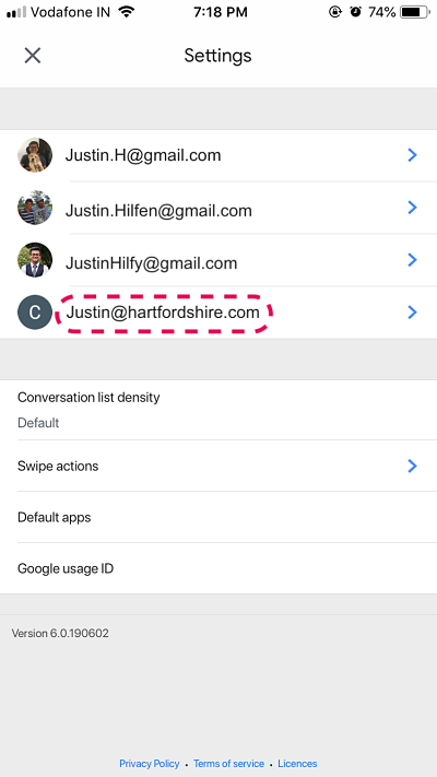 Gmail-Signatur hinzufügen _ iOS _ Benutzer auswählen