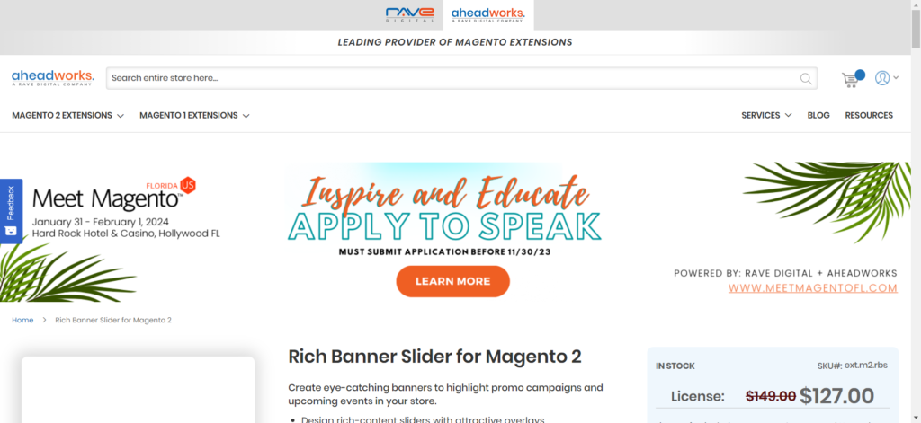 Rich Banner Slider for Magento 2 by aheadworks