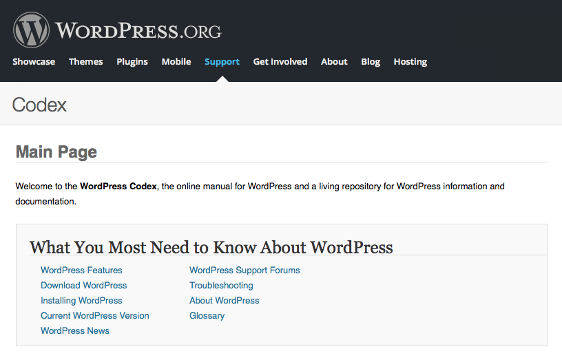WordPress コーデックス
