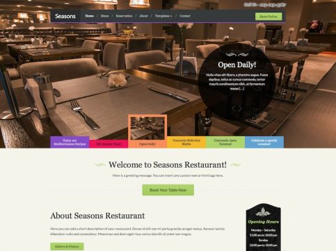 WordPress тема ресторана Seasons