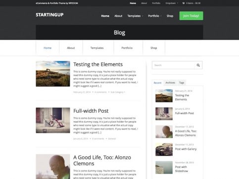 StartingUp WooCommerce WordPress Theme