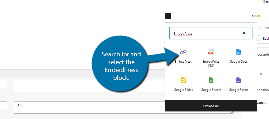 EmbedPress ブロックを使用して WordPress に Google ドキュメントを埋め込む