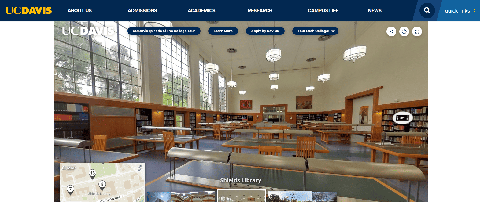 加州大學戴維斯分校的虛擬遊覽