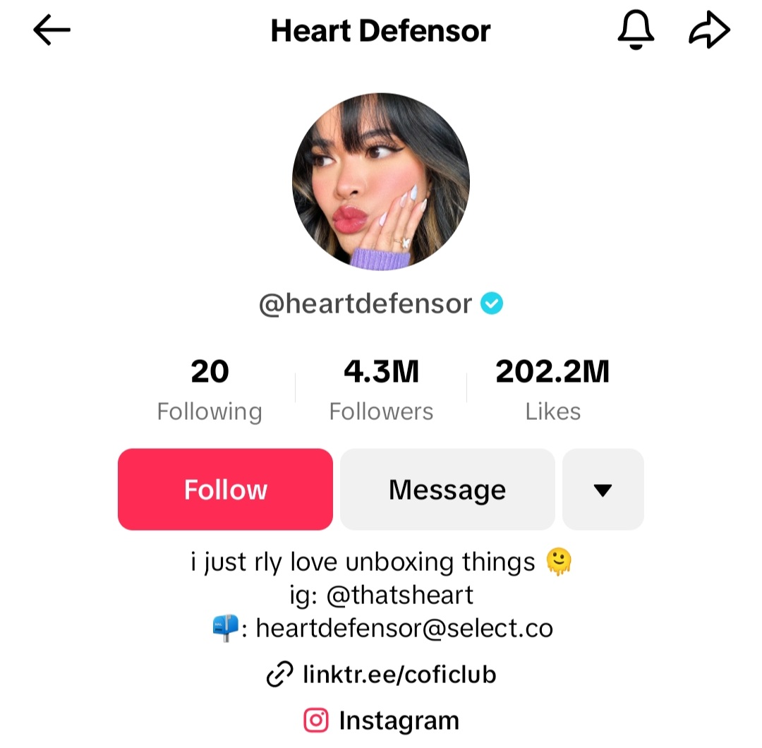 Heart Defensor 틱톡 계정