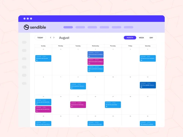 visualização do calendário mensal enviável