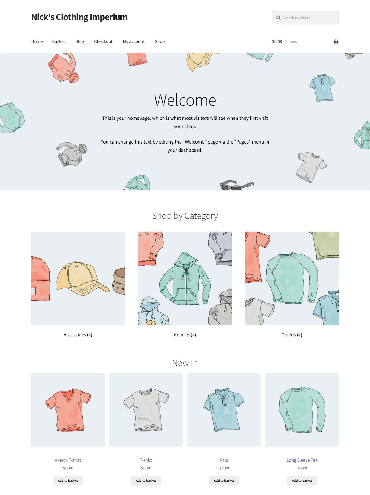 Sitio web WooCommerce con tema Storefront