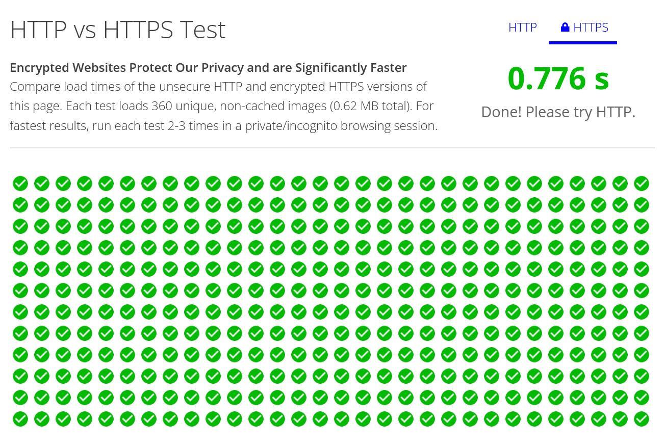 Prueba HTTP frente a HTTPS
