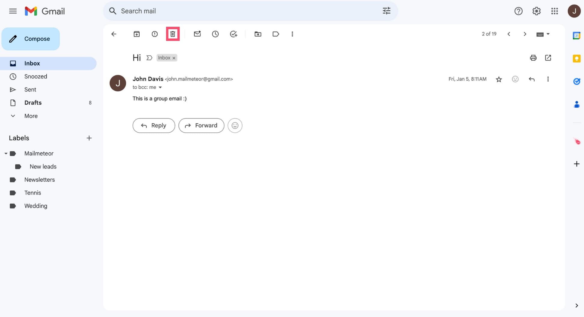 Cómo eliminar correos electrónicos en Gmail