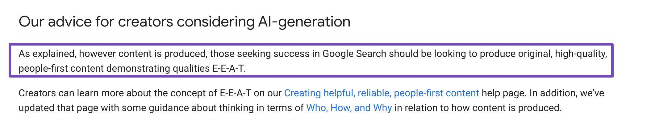 Diretrizes de geração de conteúdo de IA do Google