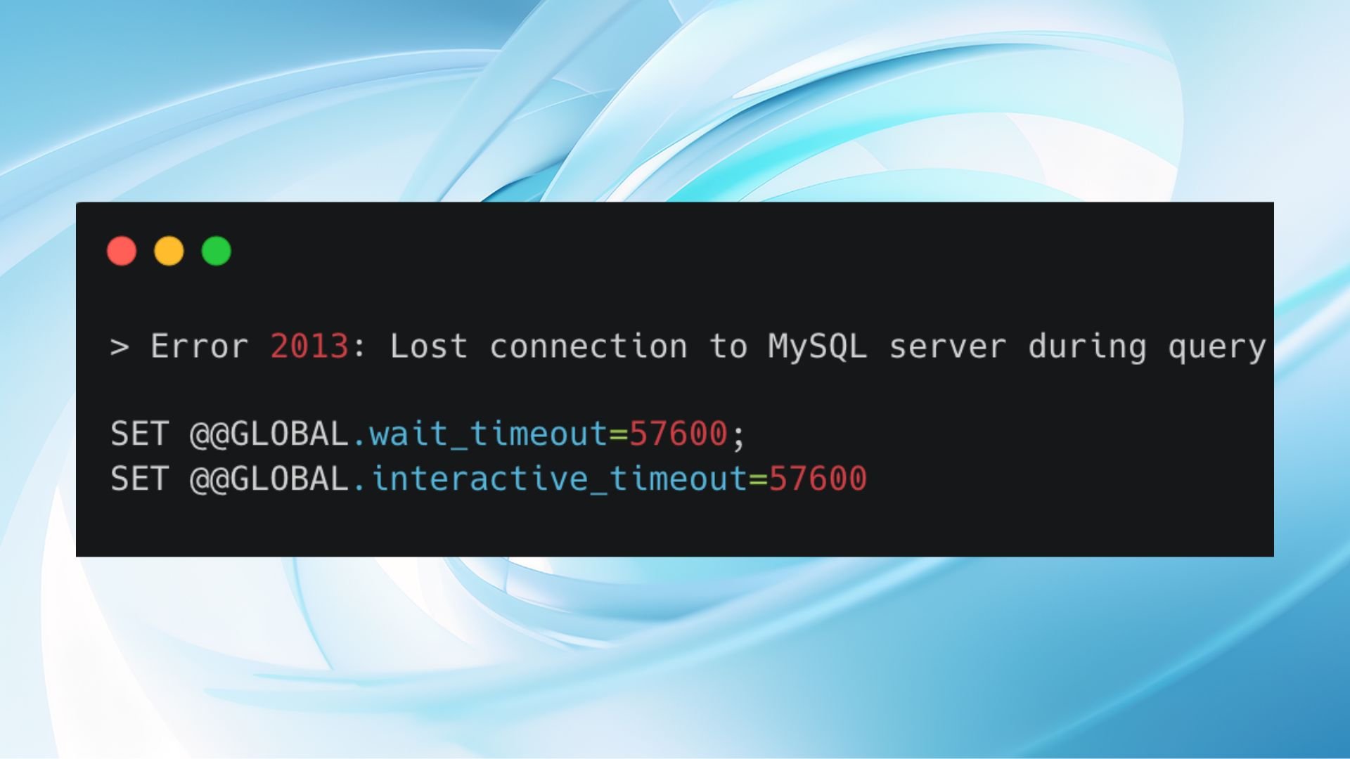 Se perdió la conexión con el servidor MySQL durante la consulta.